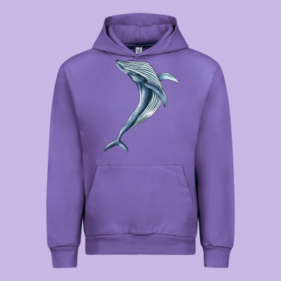 Humpback Whale Jumping Urban Hoodie Designed By Barkaloodesign