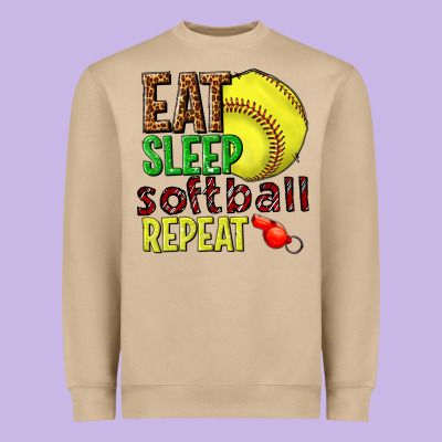Heavyweight Sweatshirt eat sleep softball repeat