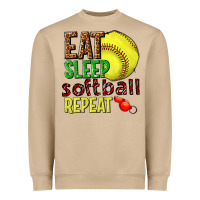 Mushroom eat sleep softball repeat Heavyweight Sweatshirt - texasbilliewilder