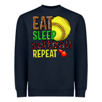 Navy eat sleep softball repeat Heavyweight Sweatshirt - texasbilliewilder