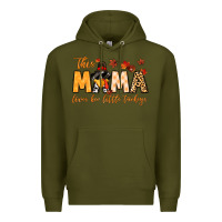 Army Green this mama loves her little turkeys Premium Hoodie - MaliasSmallBusiness