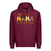 Burgundy this mama loves her little turkeys Premium Hoodie - MaliasSmallBusiness