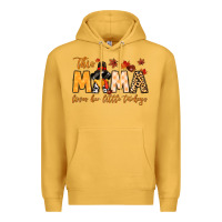 Mustard this mama loves her little turkeys Premium Hoodie - MaliasSmallBusiness