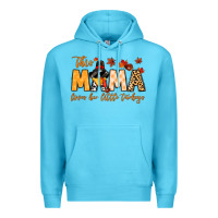 Ocean Blue this mama loves her little turkeys Premium Hoodie - MaliasSmallBusiness