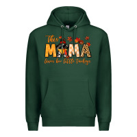 Sports Green this mama loves her little turkeys Premium Hoodie - MaliasSmallBusiness