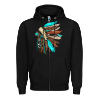 Black indian headdress Zipper Hoodie - JahusDesignShop