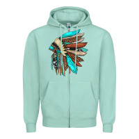 Seafoam indian headdress Zipper Hoodie - JahusDesignShop