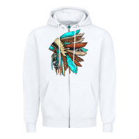 White indian headdress Zipper Hoodie - JahusDesignShop
