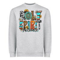 Heather Grey holy spirit activate Heavyweight Sweatshirt - Zillion Design Studio