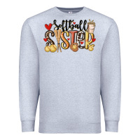 Heather Grey softball sister Premium Sweatshirt - MaliasSmallBusiness