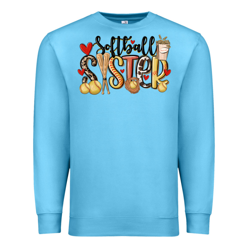 Softball Sister Premium Sweatshirt by MaliasSmallBusiness | Teevron