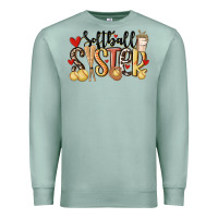 Seafoam softball sister Premium Sweatshirt - MaliasSmallBusiness