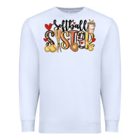 White softball sister Premium Sweatshirt - MaliasSmallBusiness