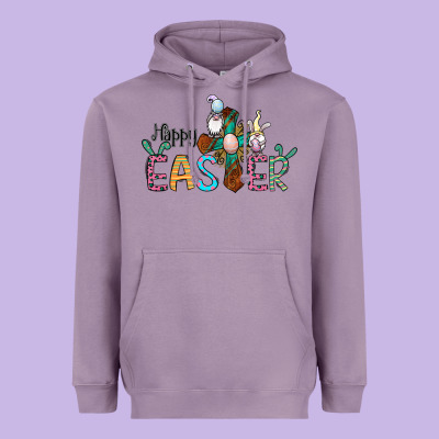 Cross Rabbit Gnomes Happy Easter Heavyweight Hoodie Designed By Jasminsmagicworld