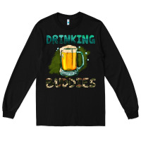 Black drinking buddies with beer Long Sleeve Tee - HRA Design Shop