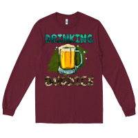 Burgundy drinking buddies with beer Long Sleeve Tee - HRA Design Shop