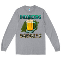 Heather Grey drinking buddies with beer Long Sleeve Tee - HRA Design Shop
