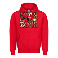 Red let's do this boys baseball Zipper Hoodie - Jasminsmagicworld