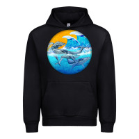 Black humpback whale Urban Hoodie - BarkalooDesign
