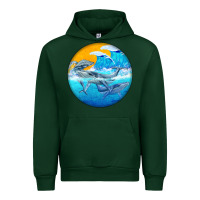 Forest Green humpback whale Urban Hoodie - BarkalooDesign