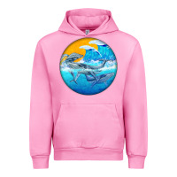 Fuchsia Pink humpback whale Urban Hoodie - BarkalooDesign