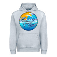 Heather Grey humpback whale Urban Hoodie - BarkalooDesign