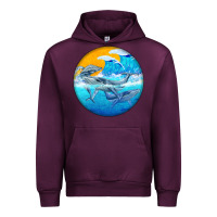 Mauve Wine humpback whale Urban Hoodie - BarkalooDesign