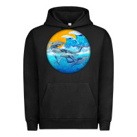 Pigment Black humpback whale Urban Hoodie - BarkalooDesign