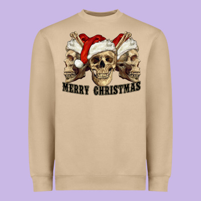 Heavyweight Sweatshirt Merry Christmas Skulls