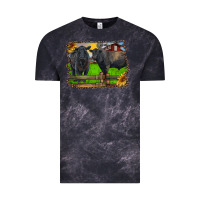 Cloud Black black angus cattle and bull in barnyard Vintage Tee - RanaPortraitStore