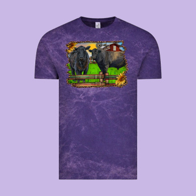 Black Angus Cattle And Bull In Barnyard Vintage Tee Designed By Ranaportraitstore
