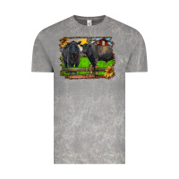 Cloud Rock black angus cattle and bull in barnyard Vintage Tee - RanaPortraitStore