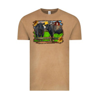 Vintage Camel black angus cattle and bull in barnyard Vintage Tee - RanaPortraitStore
