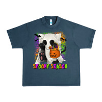 Midnight Navy Spooky Season Ghost Cat Urban Heavy Tee - texasbilliewilder