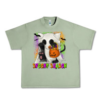 Oil Green Spooky Season Ghost Cat Urban Heavy Tee - texasbilliewilder