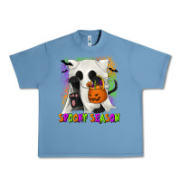 Pebble Blue Spooky Season Ghost Cat Urban Heavy Tee - texasbilliewilder
