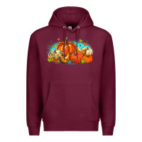Burgundy thankful pumpkins Premium Hoodie - MaliasSmallBusiness