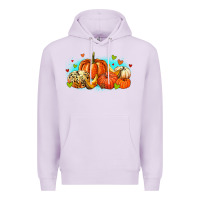 Lilac thankful pumpkins Premium Hoodie - MaliasSmallBusiness