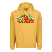 Mustard thankful pumpkins Premium Hoodie - MaliasSmallBusiness