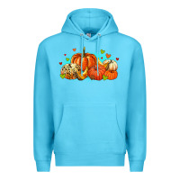 Ocean Blue thankful pumpkins Premium Hoodie - MaliasSmallBusiness