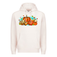 Pale Pink thankful pumpkins Premium Hoodie - MaliasSmallBusiness