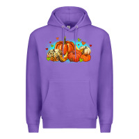 Purple thankful pumpkins Premium Hoodie - MaliasSmallBusiness