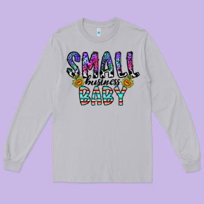 Small Business Baby Long Sleeve Tee Designed By Cowhidedigitalart