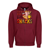 Burgundy i'm just here for the snacks softball Zipper Hoodie - Jasminsmagicworld