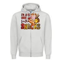 Dove Grey i'm just here for the snacks softball Zipper Hoodie - Jasminsmagicworld