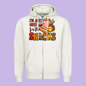 I'm Just Here For The Snacks Softball Zipper Hoodie Designed By Jasminsmagicworld