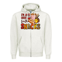 Oatmeal Heather i'm just here for the snacks softball Zipper Hoodie - Jasminsmagicworld