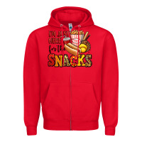 Red i'm just here for the snacks softball Zipper Hoodie - Jasminsmagicworld