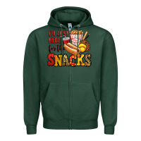 Sports Green i'm just here for the snacks softball Zipper Hoodie - Jasminsmagicworld