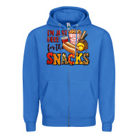 True Royal i'm just here for the snacks softball Zipper Hoodie - Jasminsmagicworld